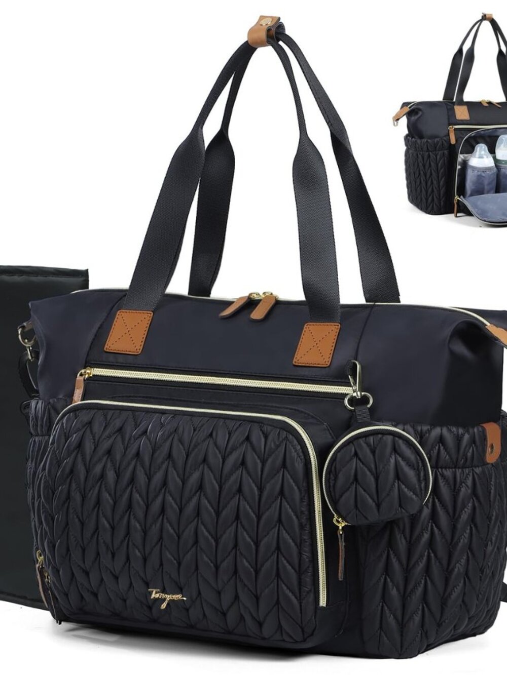 Diaper Bag Tote, Large Baby Hospital Bag for Labor Delivery Mom